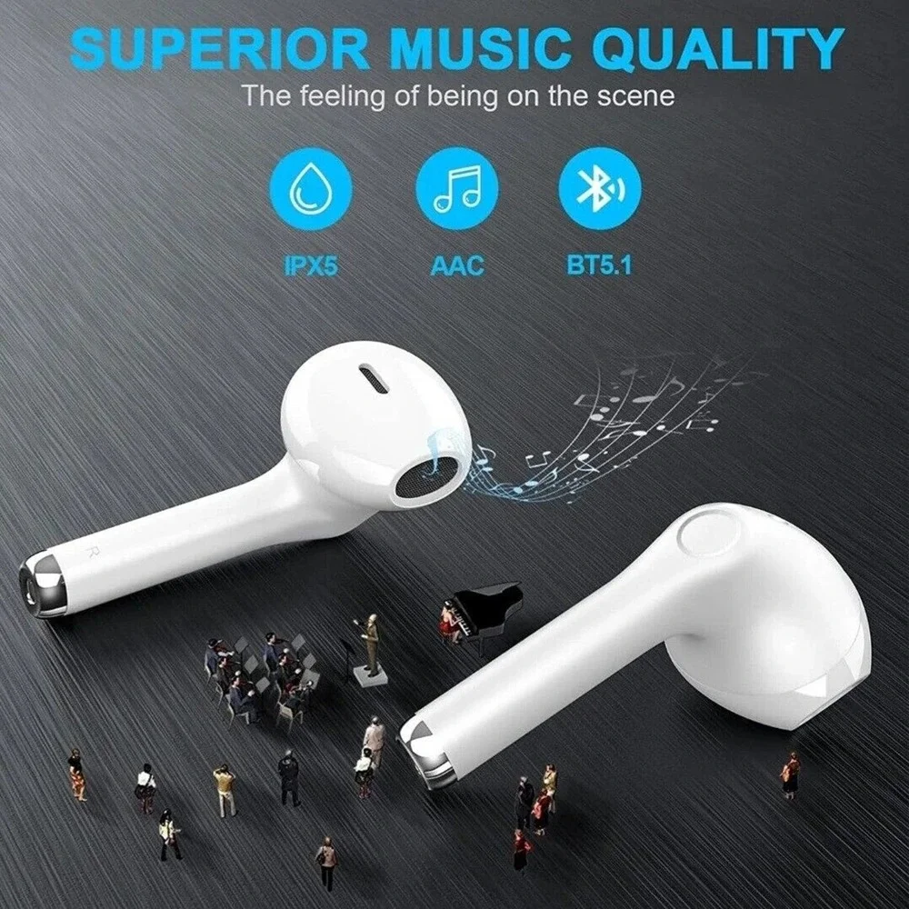Yobola T9 Wireless Earbuds Bluetooth Headphones HiFi Stereo IPX5 Touch USB-C
